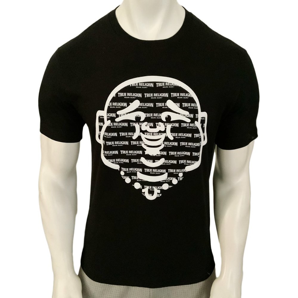 NWT TRUE RELIGION MSRP $59.99 MENS BLACK CREW NECK SHORT SLEEVE T-SHIRT SIZE L